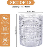 18PCS Plastic Hobnail Drinking Glasses - 14 Oz Clear Vintage Glasses Drinkware - Image 3