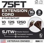 Iron Forge Cable 75ft Brown Outdoor Extension Cord - Image 2