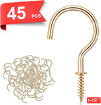 Cup Screw Hooks, 1-1/2 inch Metal Screw in Ceiling Hooks, 45 Pack Metal Ceiling - Image 2