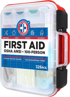 Be Smart Get Prepared First Aid Kit Hard Red Case 326 Pieces Exceeds OSHA and - Image 7