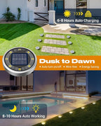 btfarm 16 Pack Solar Lights Outdoor, 8 LED Solar Ground Lights IP65 Waterproof - Image 2