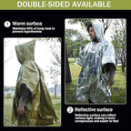 Emergency Survival Poncho Thermal Mylar Foil Coating Blanket - Image 3