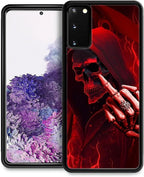 for Samsung Galaxy S20 Case, Gestures Funny Skull Pattern Graphic Design Girl by FKBRCL4U