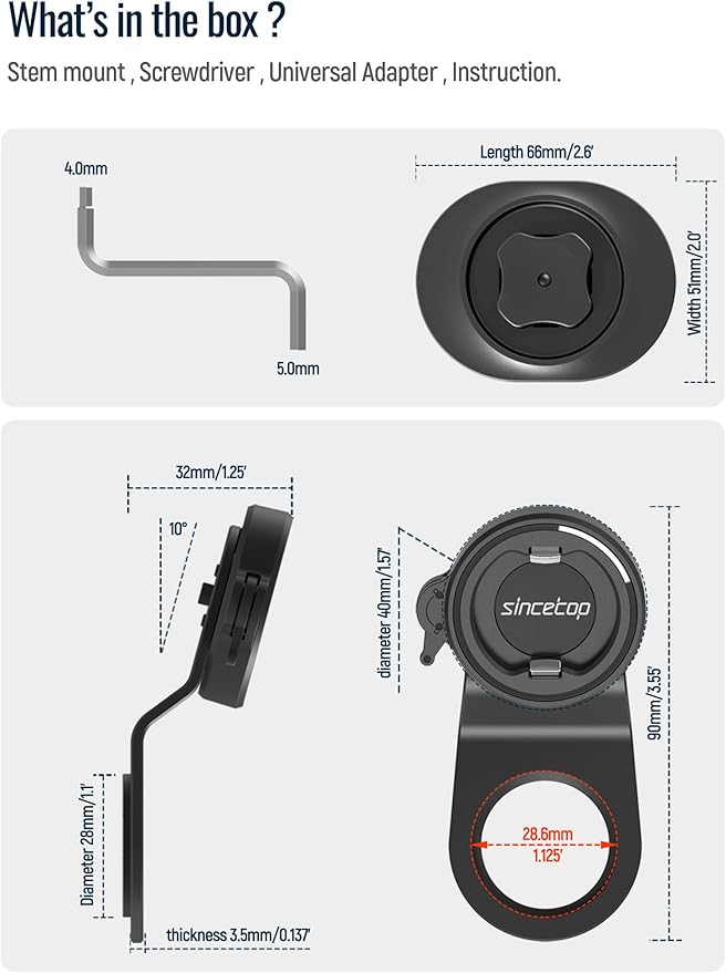 sincetop Bike Phone Mount, Mountain Bicycle Stem Phone Holder-Aluminum - Image 9