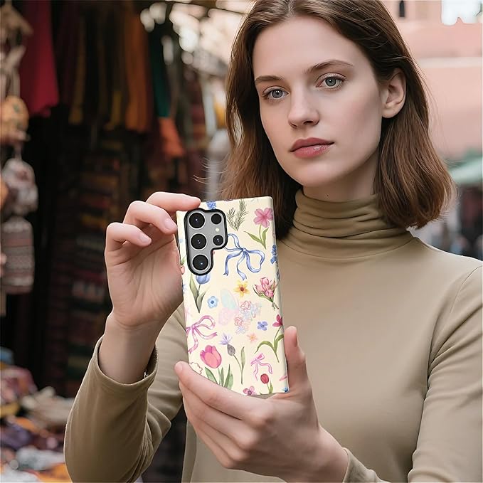for Samsung Galaxy S24 Ultra Case, HL2 Aesthetic Flower Preppy Collage Hybrid 2 - Image 5