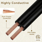25 FT 2 Prong Extension Cord, 18AWG SPT-2 Indoor Male to Female Power Cord ETL - Image 6
