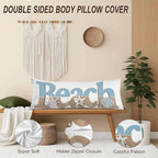 Beach Body Pillow Cover, Decorative Body Pillow Covers Ocean Starfish Seashells - Image 4