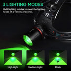 WINDFIRE Green Light Headlamp Rechargeable Green Light Headlight - Image 3