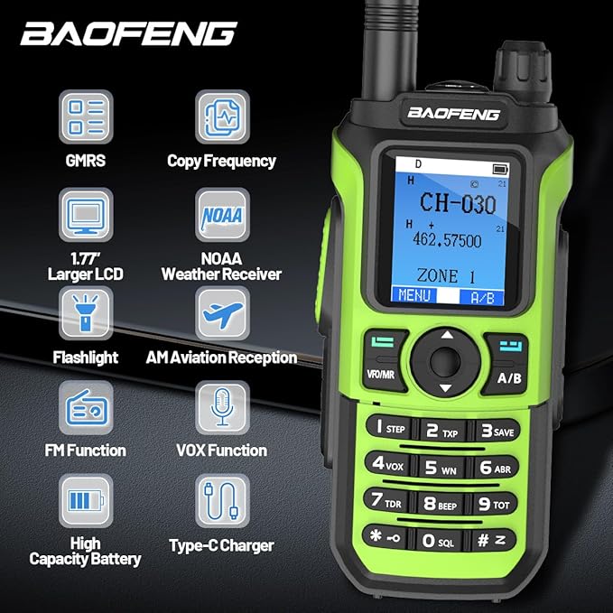 BAOFENG GMRS Handheld Radio Ham Radio Long Range GM21 Rechargeable Walkie - Image 2