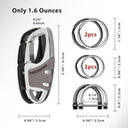 Keychain with Carabiner Clip, 4 Heavy Duty Key Rings and D Ring - Image 5