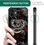 for iPhone 12 Mini Case, Entwined Rose Snake Pattern Graphic Design Girl Boy - Image 7
