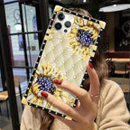Compatible with iPhone 12 12 Pro Case, Sunflower Diamonds Leather Luxury Golden - Image 6