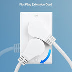 Cable Matters 2-Pack 16 AWG 360° Rotating Flat Plug Extension Cord - 3ft - Image 3