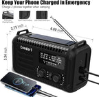 NOAA Weather Radio 20000mAh Battery Powered｜Solar Hand Crank Emergency Radio - Image 4