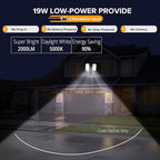 UME 19W LED Flood Light Motion Sensor Outdoor, 2 Adjustable Head, IP65 - Image 2
