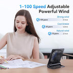 GOCKERA Desk Fan, 6.61''Ultra-thin 5000mAh Battery Powered Fan - Image 2