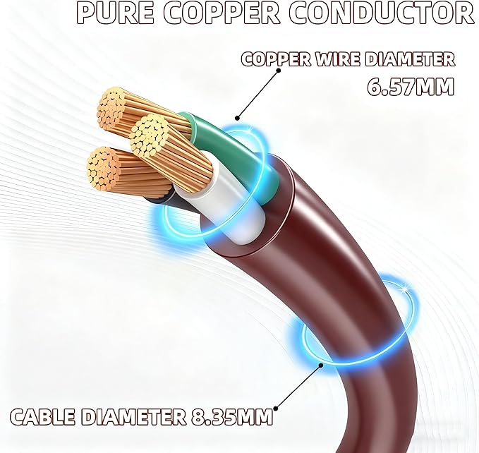 30FT Brown Outdoor Extension Cord-16/3 SJTW Durable Extension Cord - Image 3