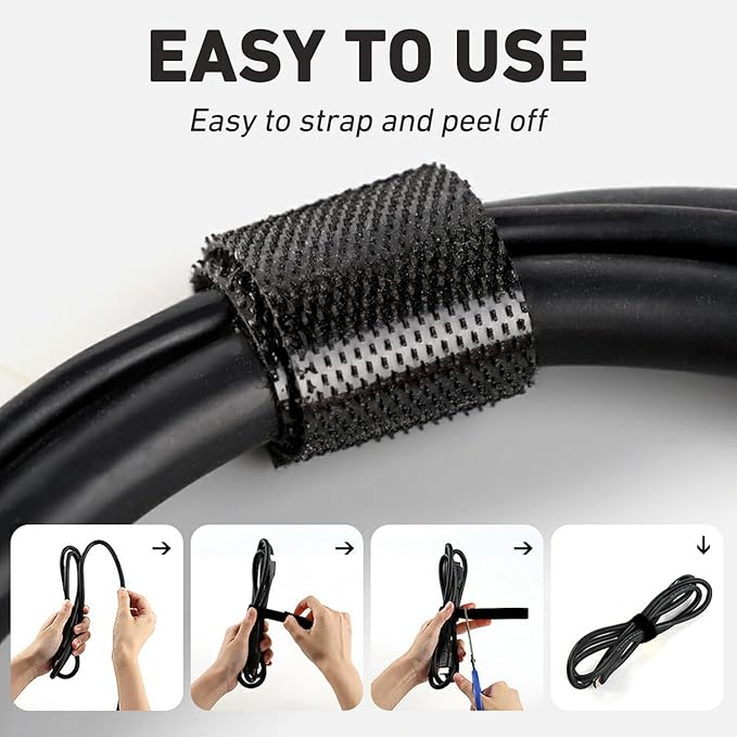 82ft 3/4 inch Fastening Cable Ties, Hitotsu Reusable Hook and Loop Roll - Image 5