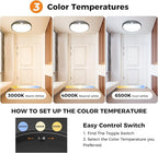 slochi 2Pack Motion Sensor Light Indoor Wired, 8.7 Inch 3000K/4000K/6500K - Image 3