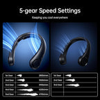 JISULIFE Portable Neck Fan Upgraded, Neckbrace Personal Hands Free, 5 Speed - Image 5