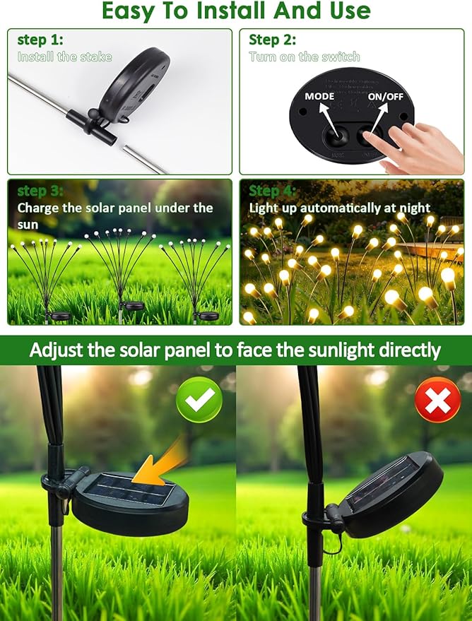 2026 Upgraded Solar Lights Outdoor, 6 Pack Solar Garden Lights - Image 7