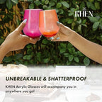 European Style Plastic Crystal Unbreakable Stemless Wine Glasses | Set of 6 | - Image 3