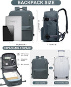 WONHOX Large Travel Backpack Carry on Flight Approved Laptop Work Business - Image 3