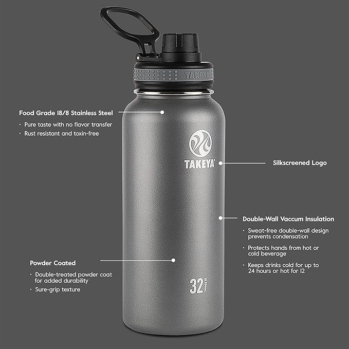 Takeya Originals Vacuum-Insulated Stainless-Steel Water Bottle - Image 4