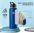 COKTIK 40oz Sports Water Bottle, Stainless Steel Water Bottle - Image 3