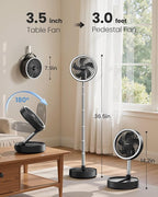 Gaiatop Portable Pedestal Fan 16000mAh Battery, Foldable Oscillating Standing - Image 7