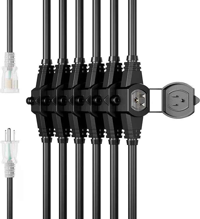 25FT Power Extension Cord 3 Prong, 16 Gauge SJTW 5-15R Cable Male Plug to - Image 3