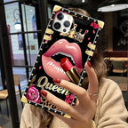 Compatible with iPhone 12 Case, Glitter Red Rose Queen Leopard Lipstick Luxury - Image 6