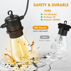 GvvooHome 100FT LED Outdoor String Lights, Commercial Grade Patio Lights - Image 2