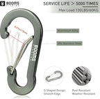 Booms Fishing CC5 Multi-Use Carabiner Clips, 10 Pack 2.3"/ 3.1" Caribeener Clips - Image 2