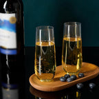 FOCUSLINE 24 Pack 9 Oz Clear Plastic Champagne Flutes, Stemless Plastic - Image 2