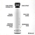 ZULU Ace Vacuum Insulated Stainless Steel Water Bottle - Image 3