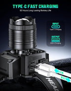 Headlamp Rechargeable 2 Pack, Motion Sensor Headlamp Super Bright LED Flashlight - Image 3