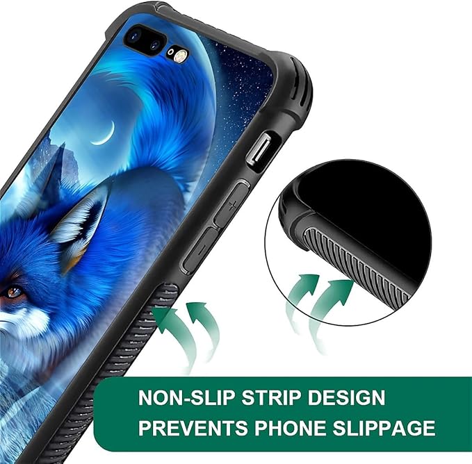 for iPhone 7/8 Case, Snowy Mountain Fox Lake Pattern Graphic Design Girl Boy - Image 5