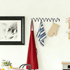 Black Wall Mounted Coat Rack, Decoration Wave Shaped Wall Hooks, Heavy-Duty - Image 3