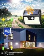 Peasur 2 Pack Solar Lights Outdoor Motion Sensor, 140 LED Solar Powered Fence - Image 2