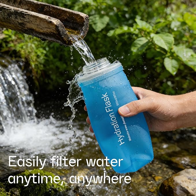 GUYI 1.0L Collapsible Water Filter Bottle, Removes Impurities, BPA Free - Image 6