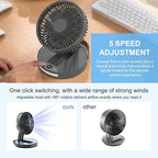 Qoqooice Portable Fan, 3600 mAh Rechargeable Battery Operated Fan - Image 4