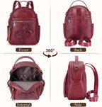 Mini Backpack Purse for Women, Embossed Vegan Leather Small Backpack Fashion - Image 4