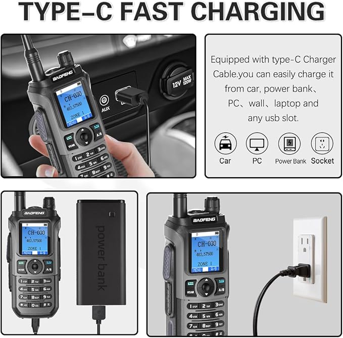 BAOFENG GMRS Handheld Radio Ham Radio Long Range GM21 Rechargeable Walkie - Image 5