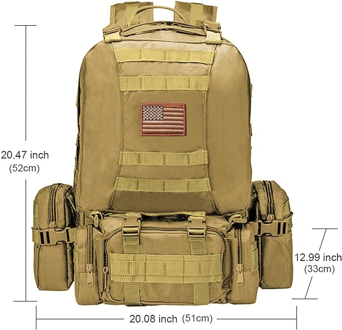 CVLIFE Tactical Backpack Military Army Rucksack 60L Large Assault Pack - Image 3