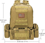 CVLIFE Tactical Backpack Military Army Rucksack 60L Large Assault Pack - Image 3