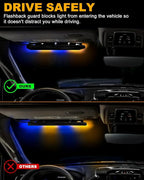 HLauto 6Z4J Emergency Dash Strobe Lights: 2x16.8 inch Blue Amber Safety Lights - Image 8