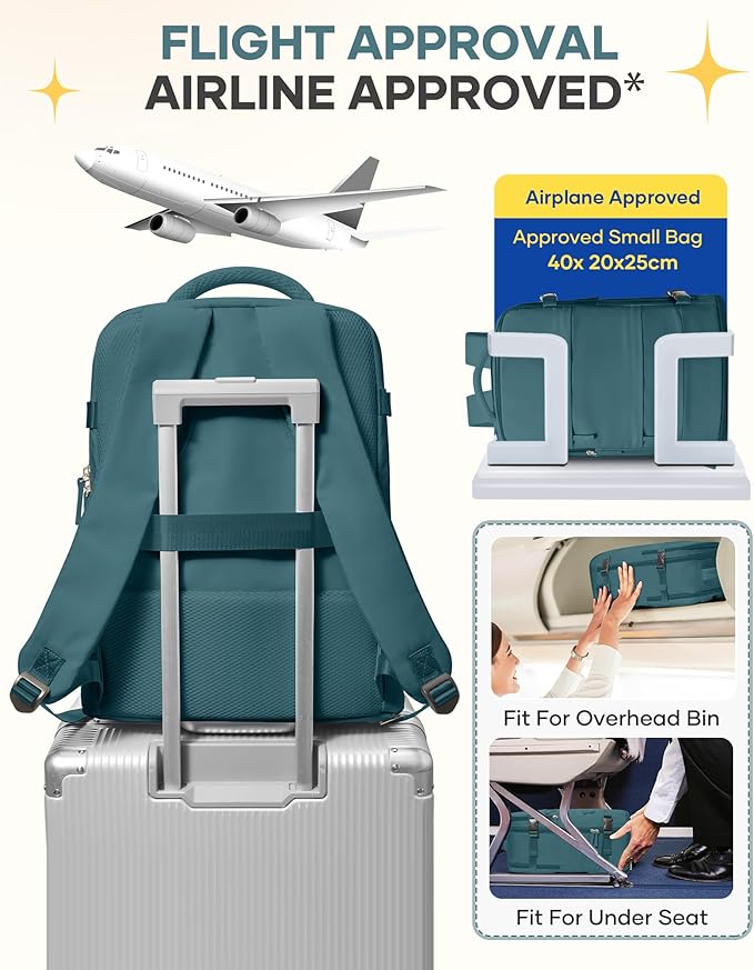coofay Large Travel Backpack For Women Men Airline Approved Carry On Backpack - Image 8