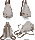 KL928 Canvas Vintage Backpack – Large Casual Daypack Outdoor Travel Rucksack - Image 9