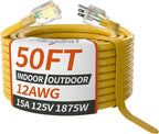 PlugSaf 50ft 12/3 Gauge Outdoor Extension Cord Waterproof by PlugSaf